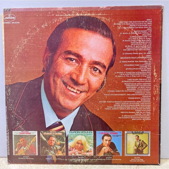 Faron Young This Time the Hurtin's On Me Country Vinyl LP 1972 Mercury 61376 VG+ - Picture 5 of 6